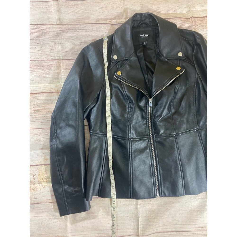 Torrid Women's Black Faux Leather Full Zip Jacket - 0 (Medium) - Picture 5 of 13